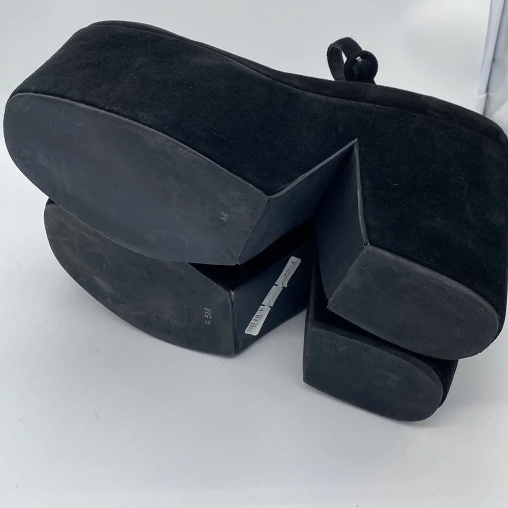 Jeffrey Campbell Black Suede Platform Mary Janes